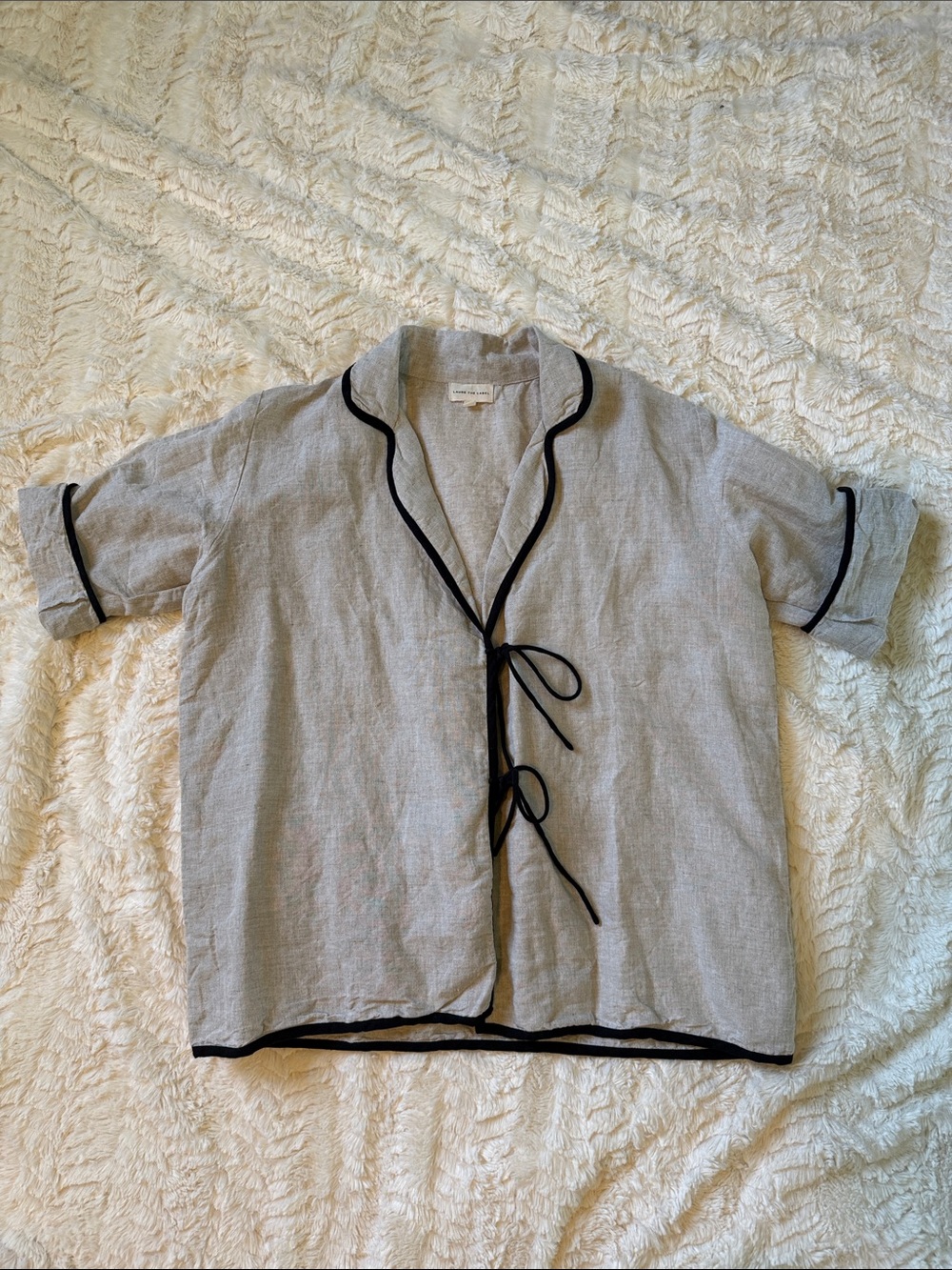 Laude the Label Oversized Tie Front Top